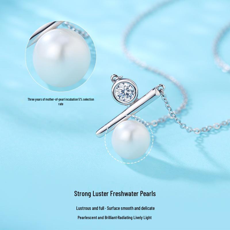 Freshwater Pearl Necklace for Women - S925 Sterling Silver, Niche Design, Clavicle Chain