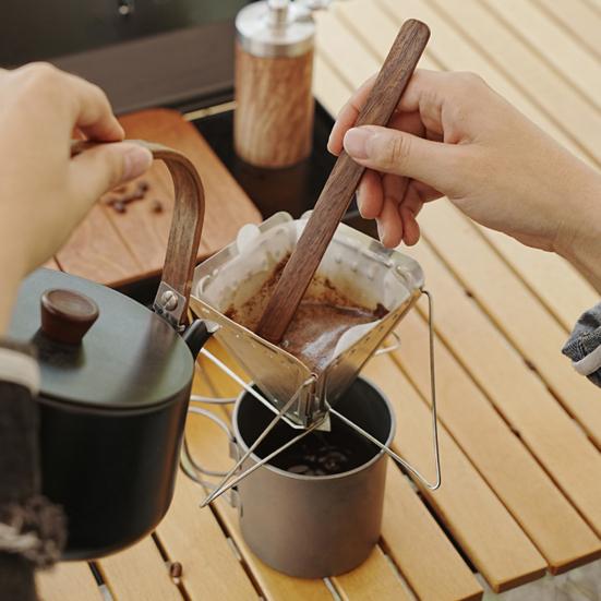 Outdoor Camping Coffee Stirrer Black Walnut Long Handle Pour-over Coffee Stirring Bar Portable Heavy Duty Wooden Mixer Stick Coffee Accessories