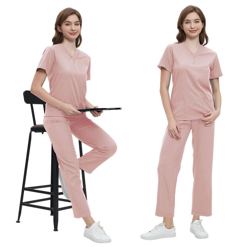 

Медичний костюм для жінок Beauty SPA Uniform Магазин для домашніх тварин Ветеринарна стоматологія Комплект робочого одягу Високоякісна медична форма медсестри Унісекс XS рожевий