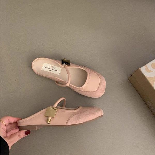 RV gentle fairy wind half slippers spring and summer 2025 new French elegant niche with skirt soft sole evening shoes