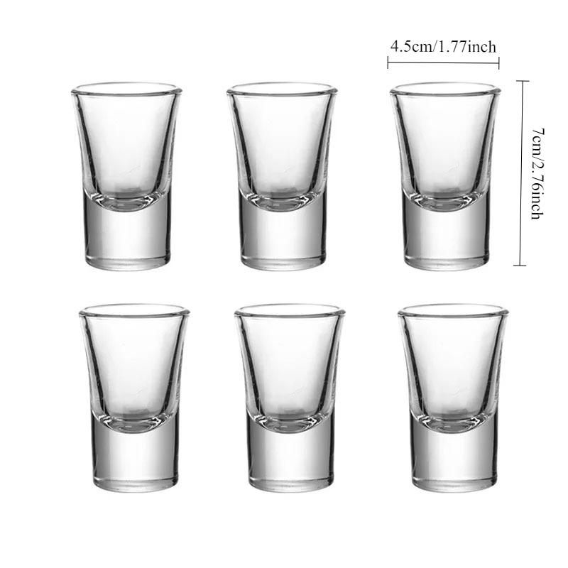 Set da 6 pezzi Squisito Bicchiere da Vino Piccolo Elegante Bicchierino da Shot Calice da Baijiu Festa Trasparente Bicchiere per Distillati Utensili da Vino Bicchieri da Bar