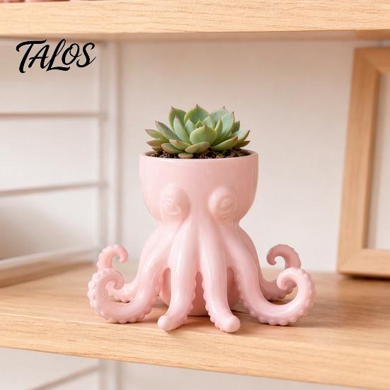 Porch Flowerpot 3D Printed Octopus Vase, Shaped Flowerpot, Creative Planter Pot, Outdoor Funny Animal Statue for Indoor Plants Garden Decorations