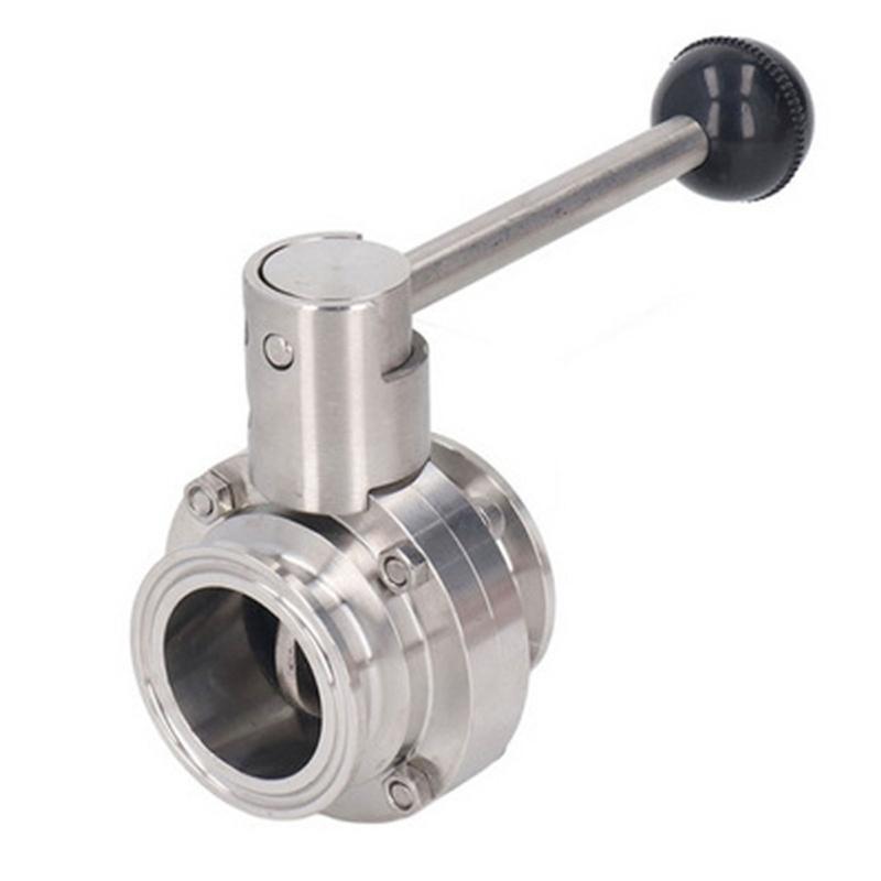 Vacuum Sanitary Butterfly Valves Stainless Steel Shut Off Flows Controller 1.5inch Sanitary Clamp Butterfly Valves