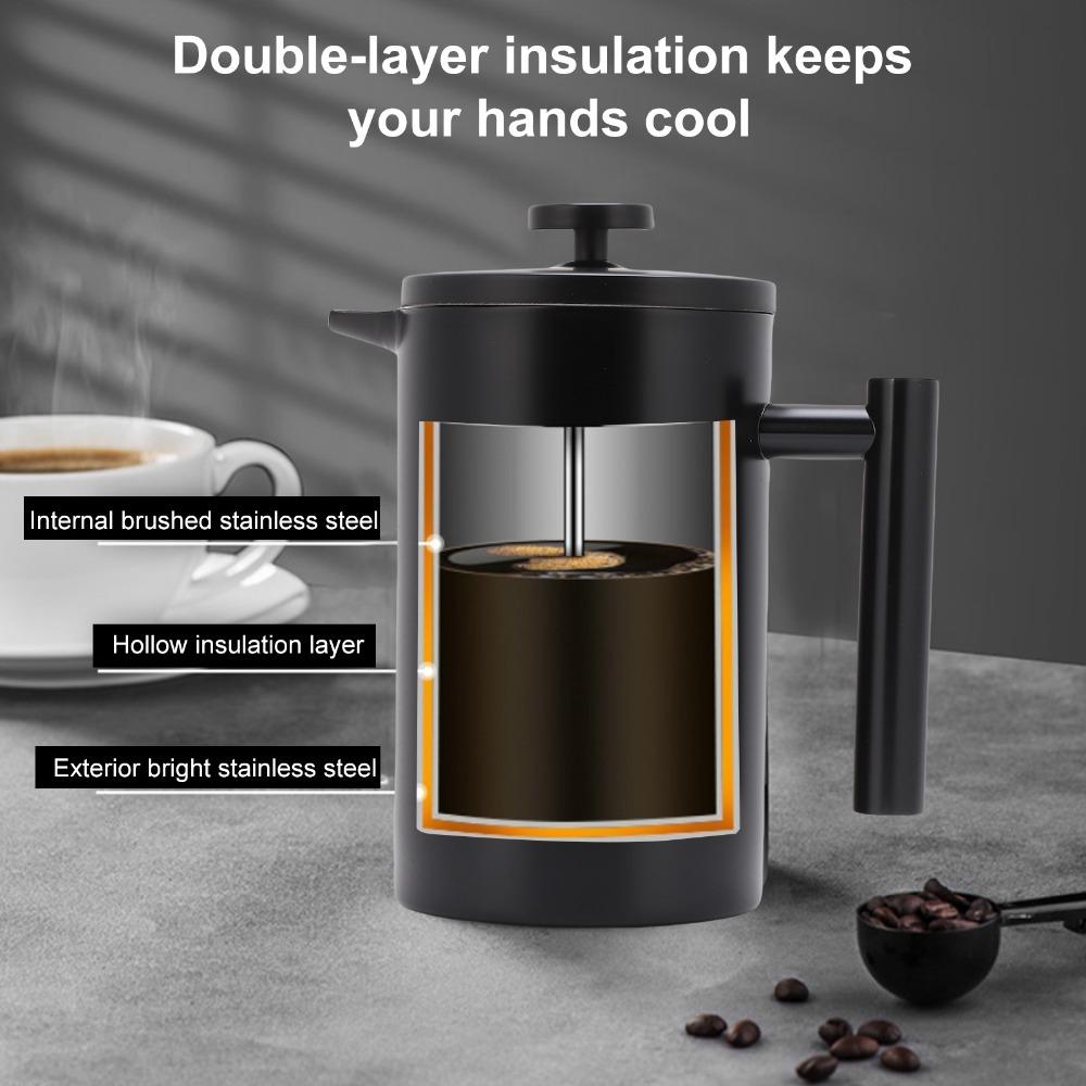 350ml Capacity French Press Coffee Maker Stainless Steel French Press For Home Use