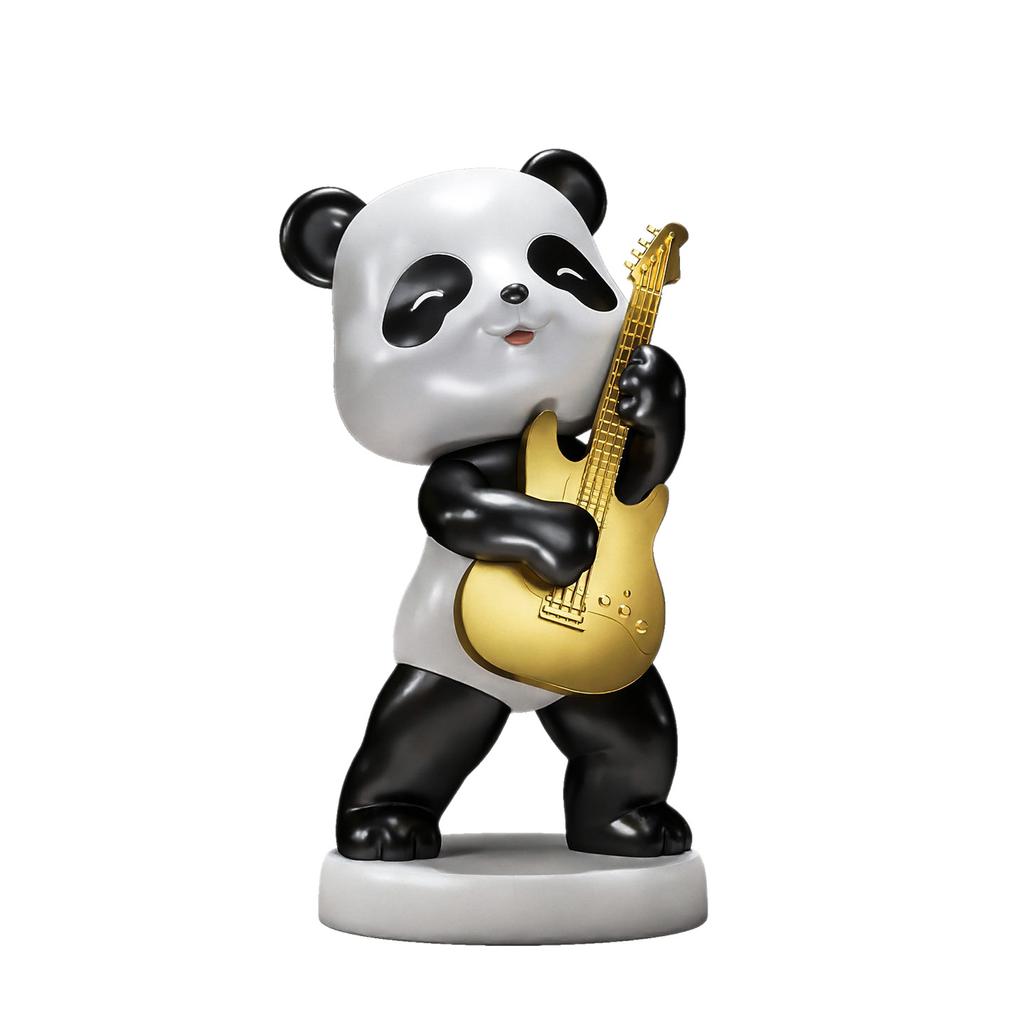 Creative Panda Figurines Cartoon Panda Resin Handicrafts Musical Instrument Guitar Cello Decorative Figurines Home Decoration
