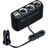DC/DC Converter 24V To 12V Output USB Port Dual Socket 3 Way Car Accessory