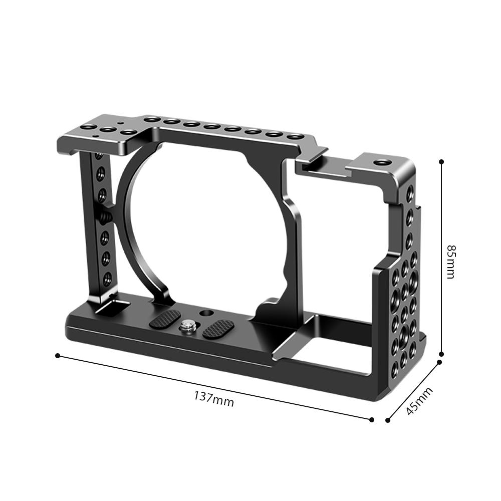 Kamerabur Aluminiumlegering Kameravideobur med Topphandtag Blixtskofäste 1/4 tum & 3/8 tum