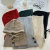 1pc Winter Warm Balaclava Hats for Women,solid Color Knitted Blend Hooded Scarf Hat for Women Skull Cap Beanie Hat Neck Gaiters