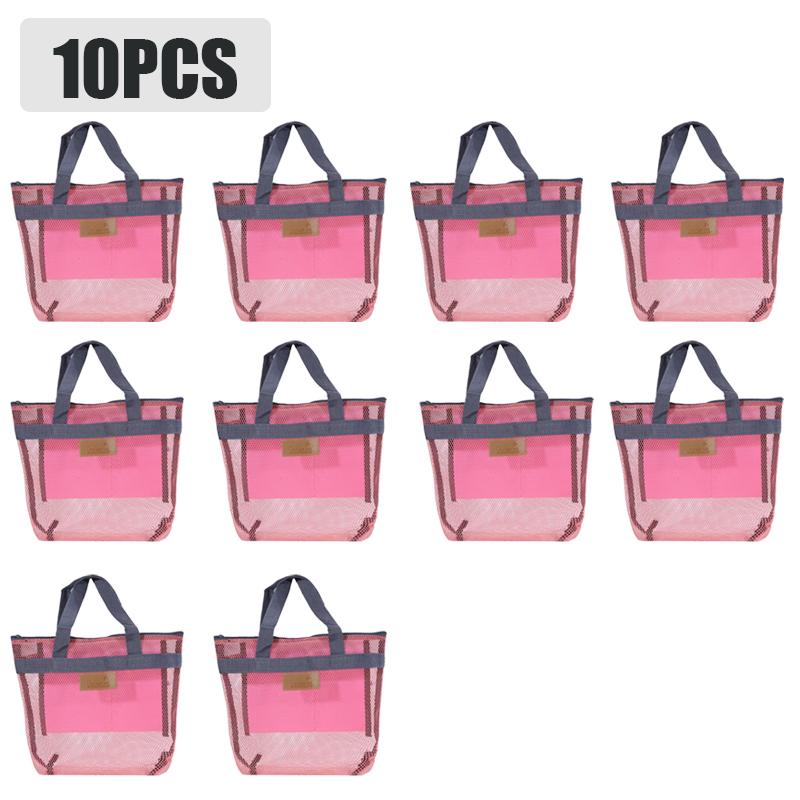 Leichte Netz-Strandtasche Reise-Organizer zum Schwimmen Toilettenartikel Outdoor-Aufbewahrung Handliche Tragetasche für den Urlaubsgebrauch