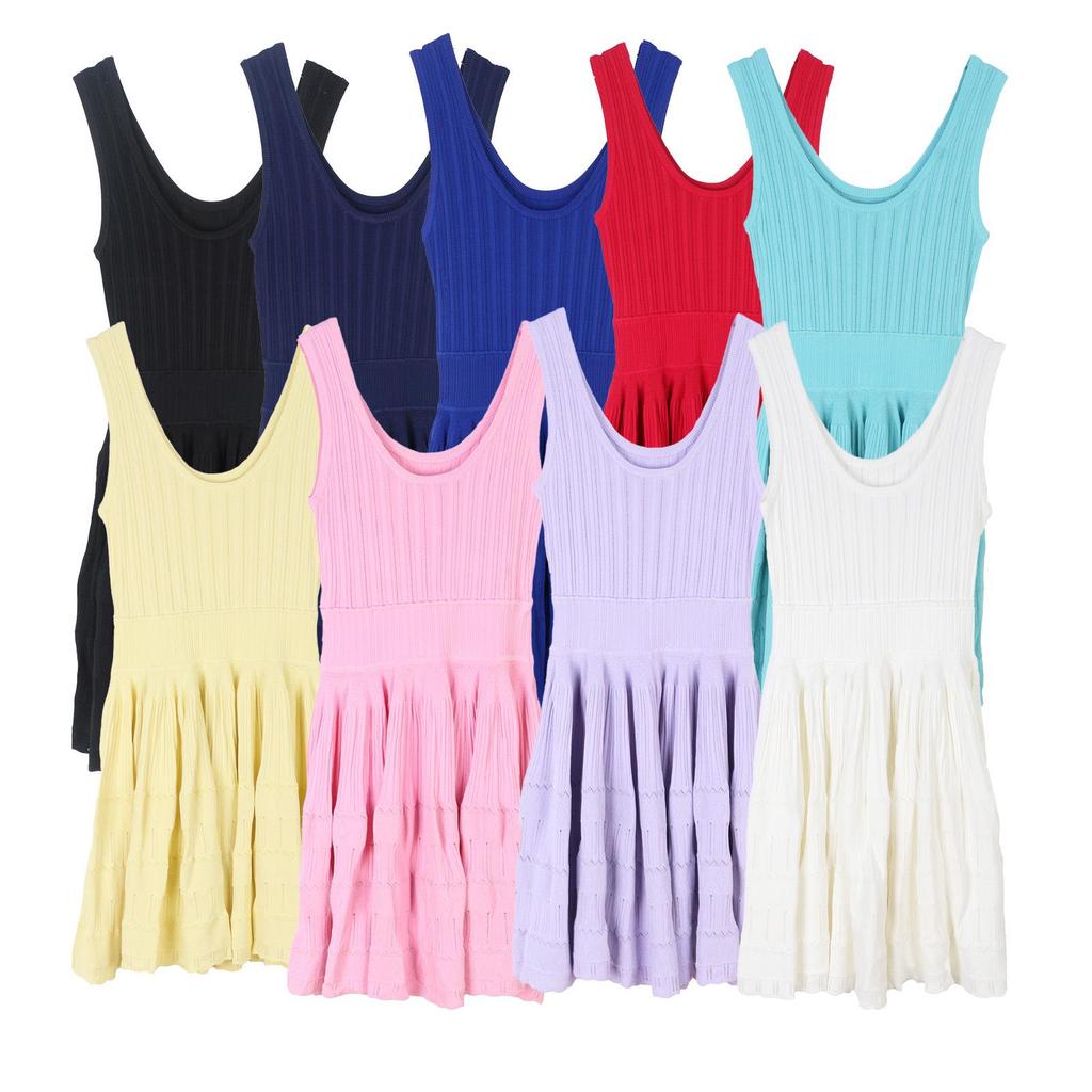 2025 Sommer Sexy Taillenbetontes Ärmelloses Spaghetti-Träger Strickkleid für Damen