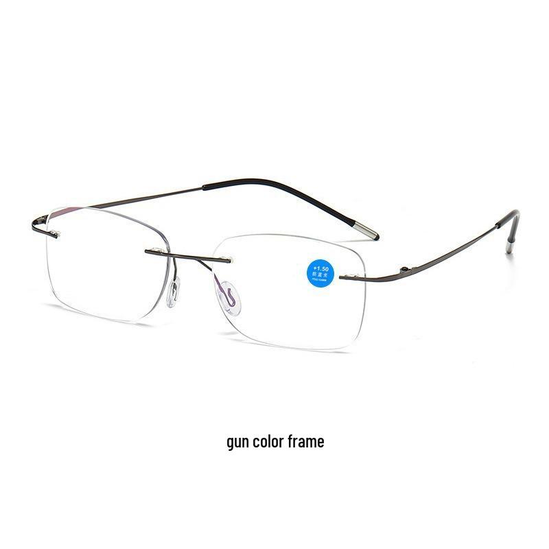 Y62825 Frameless Metal Reading Glasses - Fashionable, Lightweight, Unisex, High-Definition