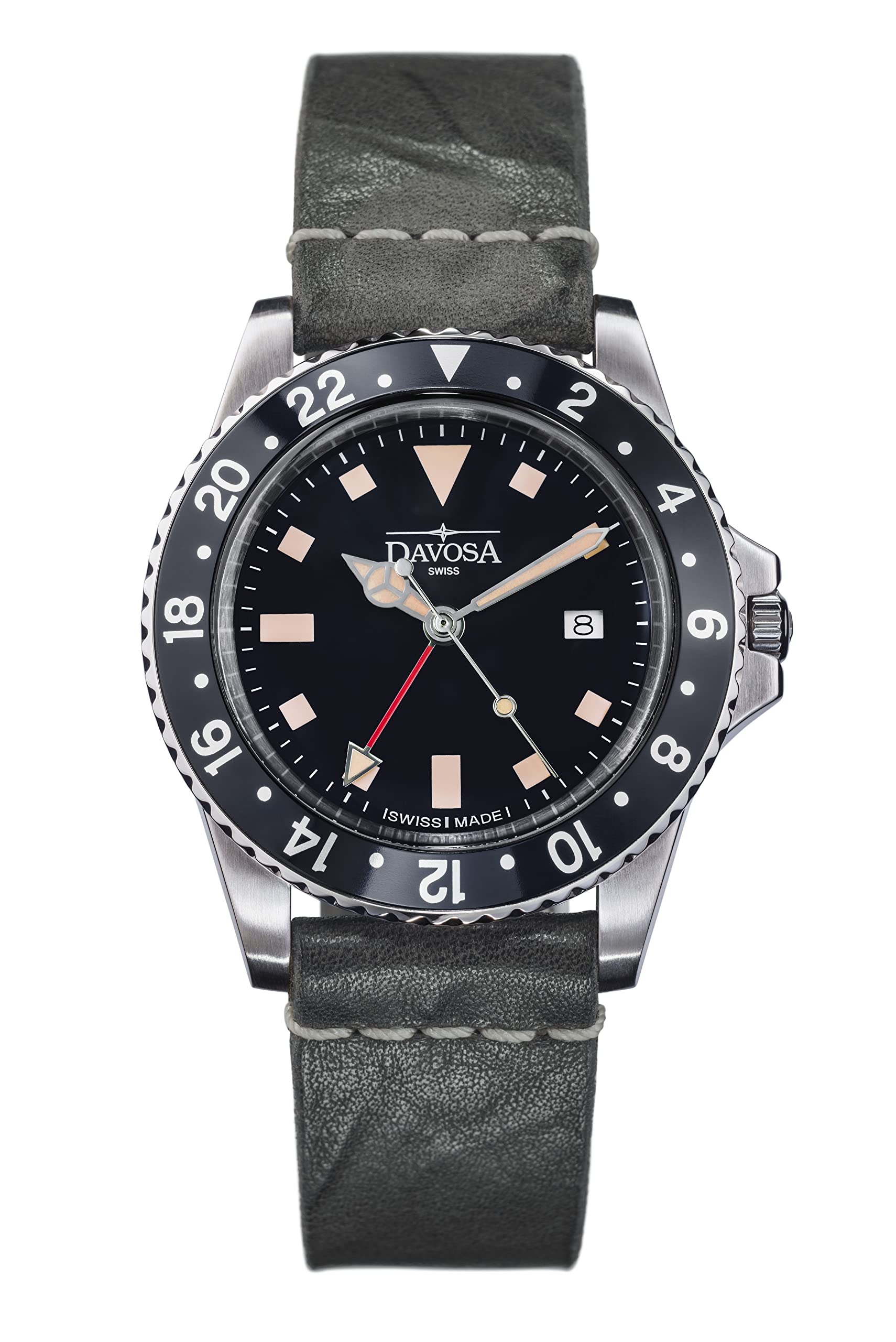 

Годинник Ternos Vintage DIVER QZ GMT 10 ATM Water Resistant Black [Davosa] 162.500.55 Чол. чорний