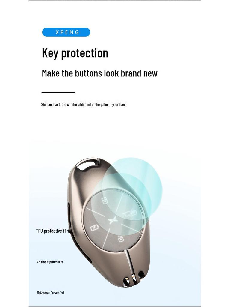 2022 Xpeng P7 Key Case: Full Coverage Metal Protective Shell for Personalized Modification