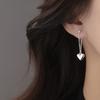 925 Silver Earrings For Women Fashion Korean Heart Chain Drop Earring Jewelry Prevent Allergy Party Accessories Gifts