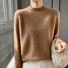 New autumn elegant style wool pullover half turtleneck loose sweater women's cardigan