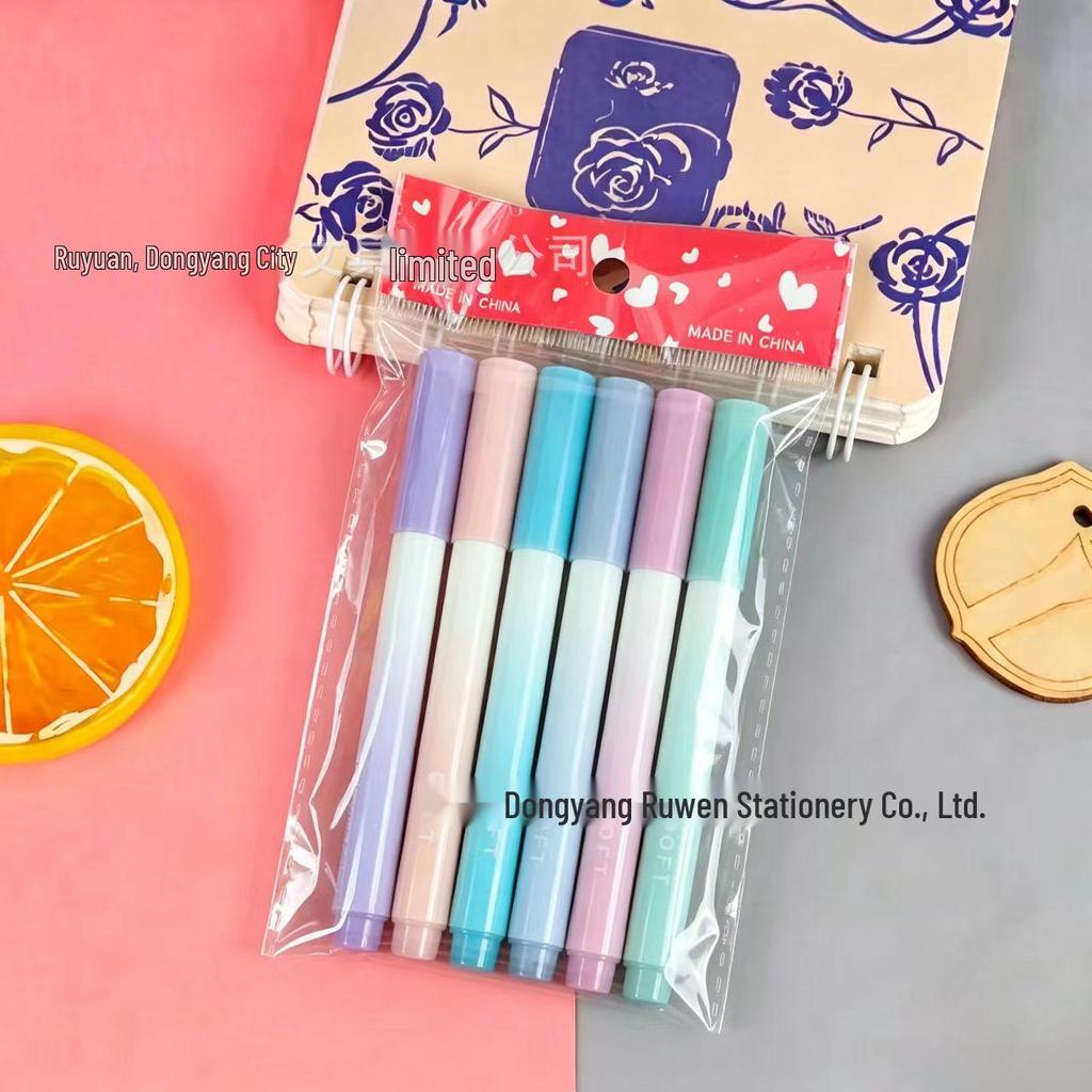 Gradient Highlighter Pen: Eye-Friendly, Large Capacity, Vibrant Colors for Students