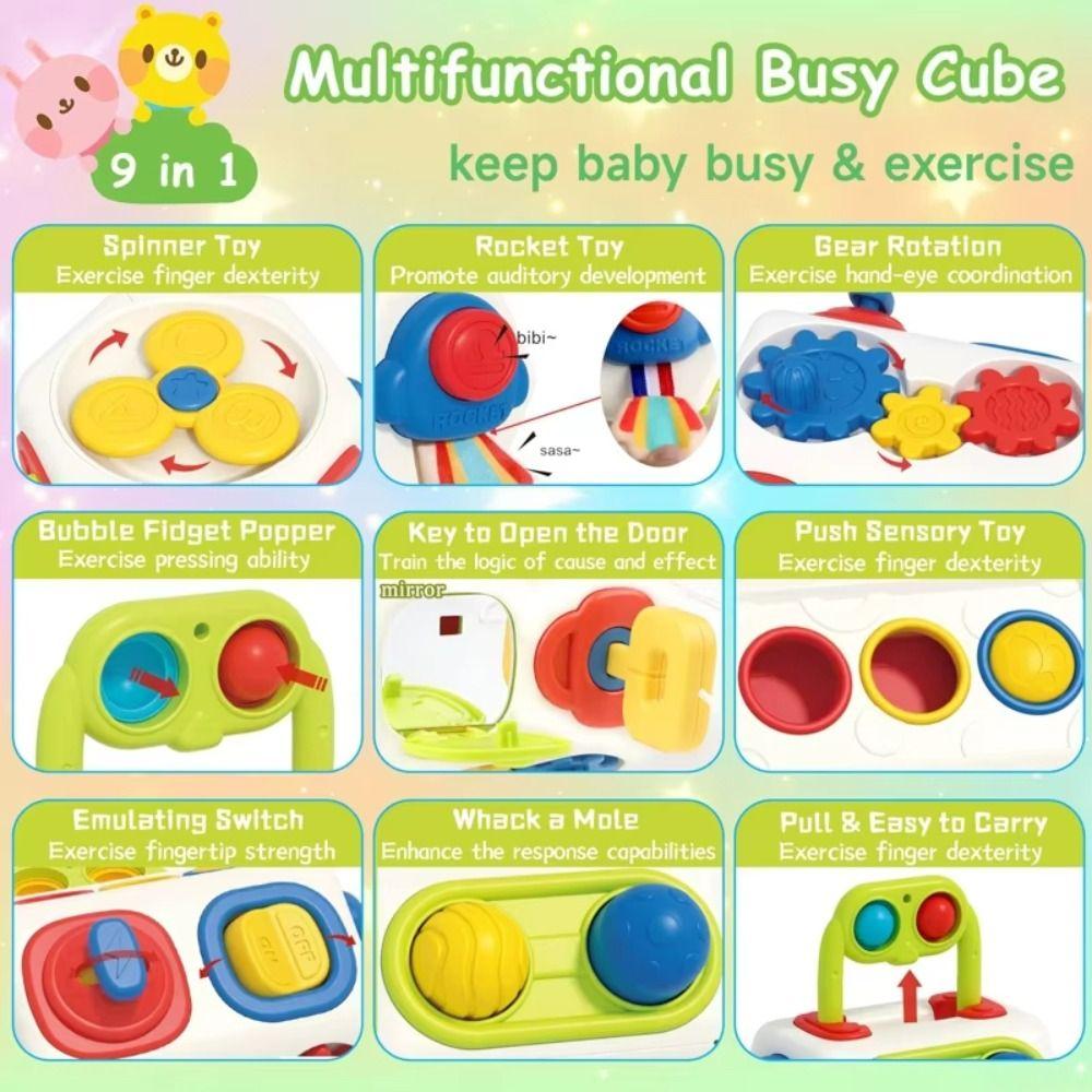 Polyhedral Montessori Sensory Toys Parent-child Interactive Baby Busy Cube  Birthday Party Decor