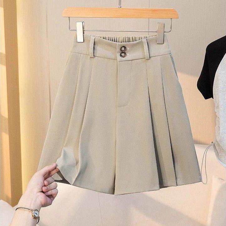 

Plus Size Women s Stylish Slimming Wide-Leg Pants - Summer 2025 Collection 4XL for 155-170 Jin хаки