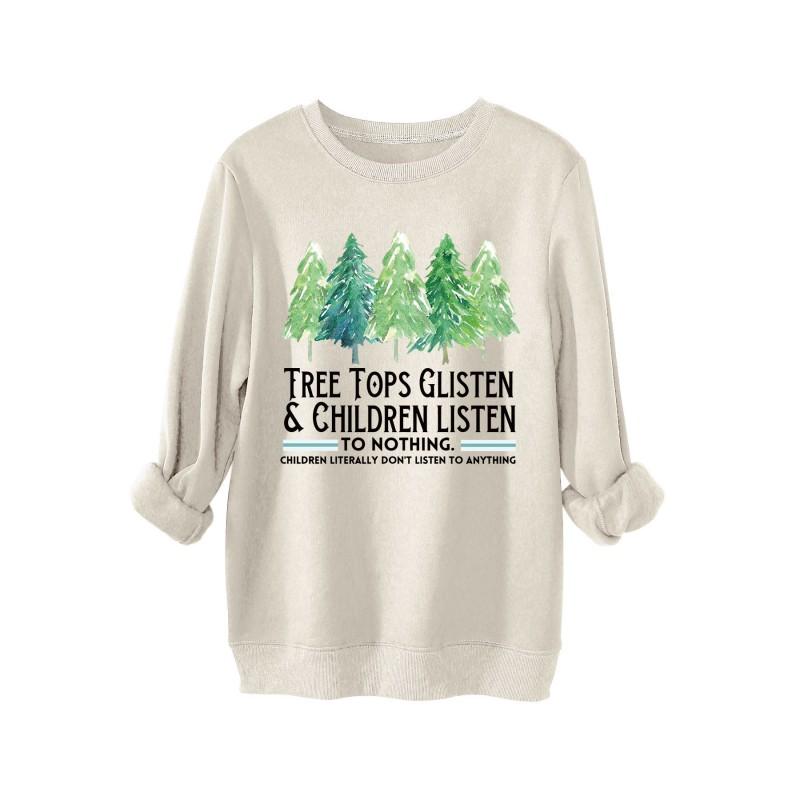 Tree Tops Glisten Kids Thick Sweatshirt Comfortable Fashion Printed Pullover