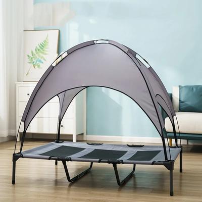 Paturi Înalte Respirabile pentru Animale de Companie în Aer Liber Cort Portabil pentru Câini Camping Cort Ridicat pentru Câini Camping Acasă Utilizare în Aer Liber Cort cu Copertină Umbrelă Ușor