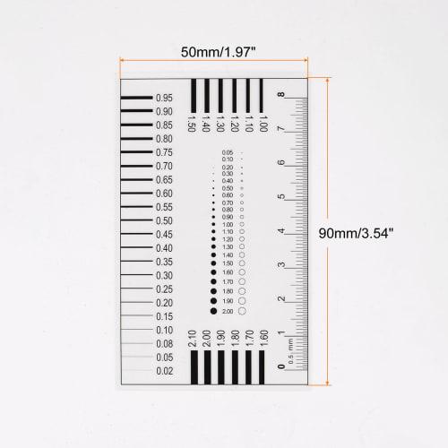 uxcell High-Precision SEC Size Estimation Chart, 8cm Cover Transparency Defect Detection Film Ruler for Measuring Diameter and Line Width