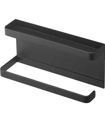 Yamazaki 5042 Magnetic Umbrella Holder with Tray Black Approx. W20XD7XH9.5cm Smart Umbrella Stand Entrance Door Storage with Hooks