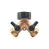 Solid Brass Body Backyard 2 Way Y Garden Hose Connector Splitter