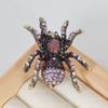 Sparkling Crystal Spiders Pin Jewelry Statement Rhinestones Encrusted Spiders Brooch Ornament Trendy Lapel Pin Accessory