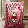Kitten in Valentine s Frame Theme blanket Lightweight Warm Flannel Blanket Decorative Throw Blanket for Home Decoration