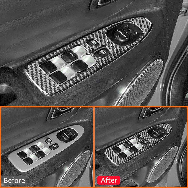 For LEXUS IS 1999-2005 Carbon Fiber Car Window Lifter Switch Control Panel Adjusting Button Frame Interior Decoration Sticker