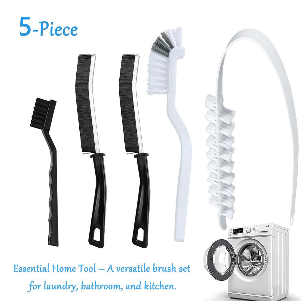 Washing Machine Cleaning Brush,Dryer Vent Cleaner Kit,Crevice Brush for Bathroom, Shower Kitchen - Scrub Brushes with Handle