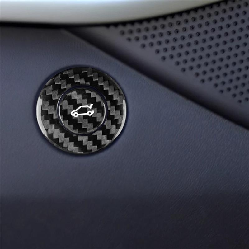 Real Hard Carbon Fiber For Camaro 2016- Door Trunk Switch Ring Sticker Trim