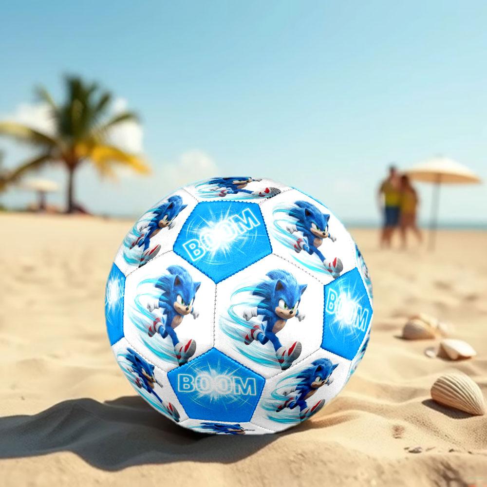 1pc Sonic the Hedgehog Soccer Ball Size 5 Indoor Soccer Ball Fashion Colorful Backyard Game - Great For Sports Fans Gift HE53