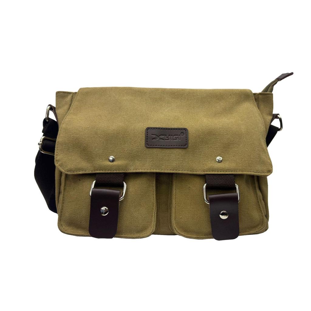 Korean Canvas Messenger Bag: Trendy Large Capacity Shoulder Bag for Men, Students, and Camera Gear
