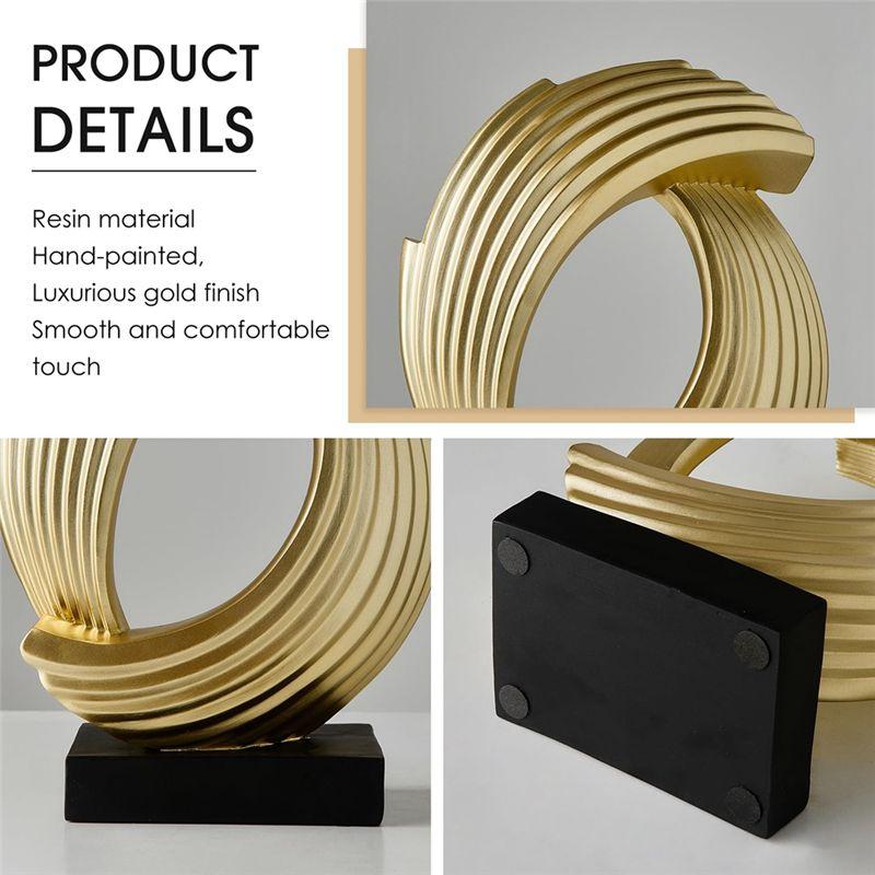 AEE4-Abstract Art Gold Statue Sculptures Home Decor Modern Resin Living Room Decor Decorations