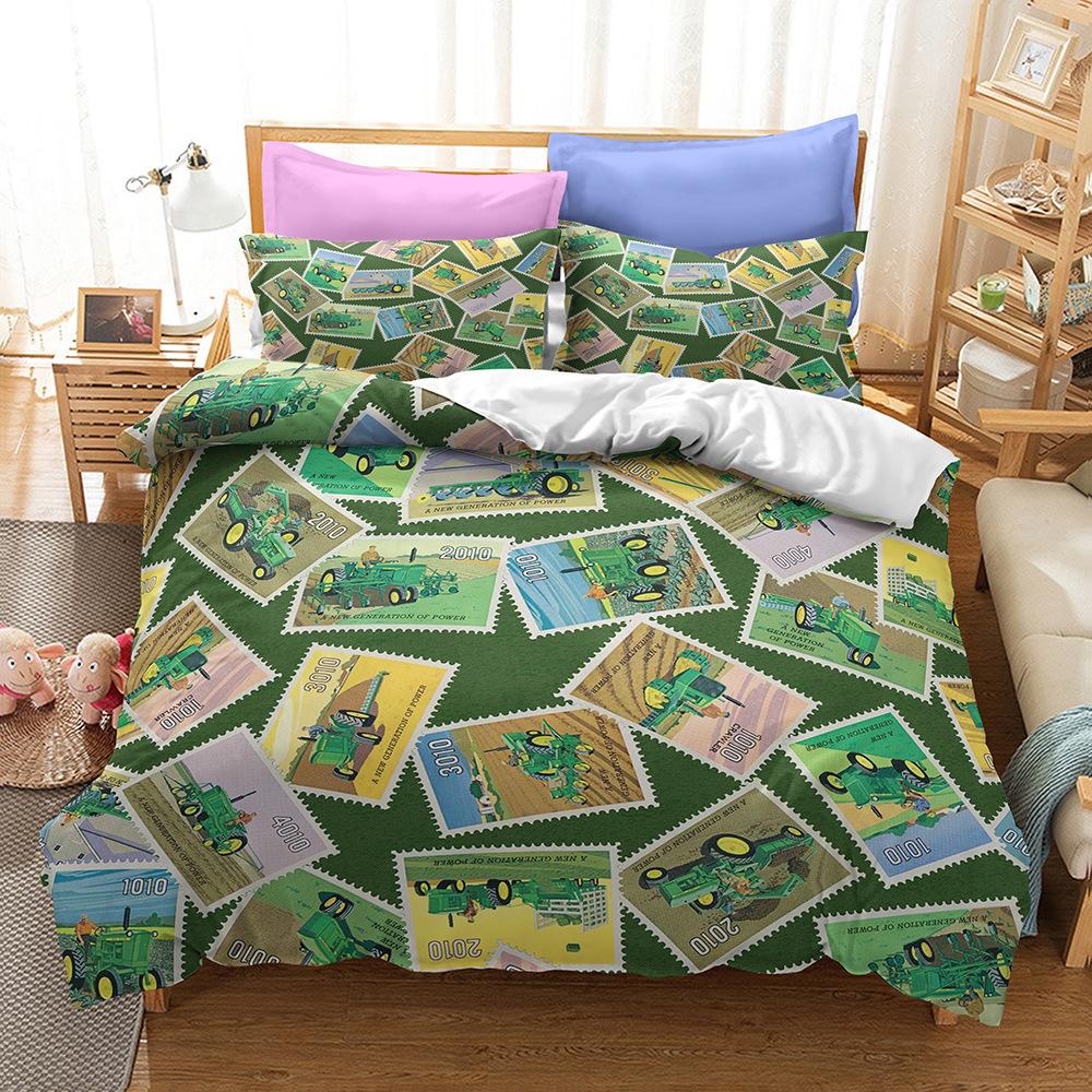 Tractor Duvet Cover Set Single Twin Full Queen King Size Sports Theme Bedding for Adult Bedroom 2 Piece Bedsheet