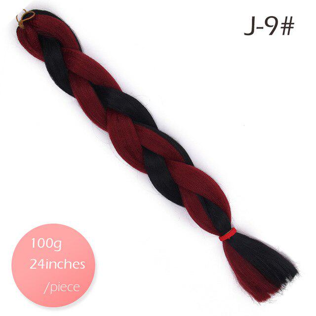 Synthetic Crochet Braids In Jumbo Braiding Hair 24 Inch 100g/pcs Pure Color In Hair Extensions