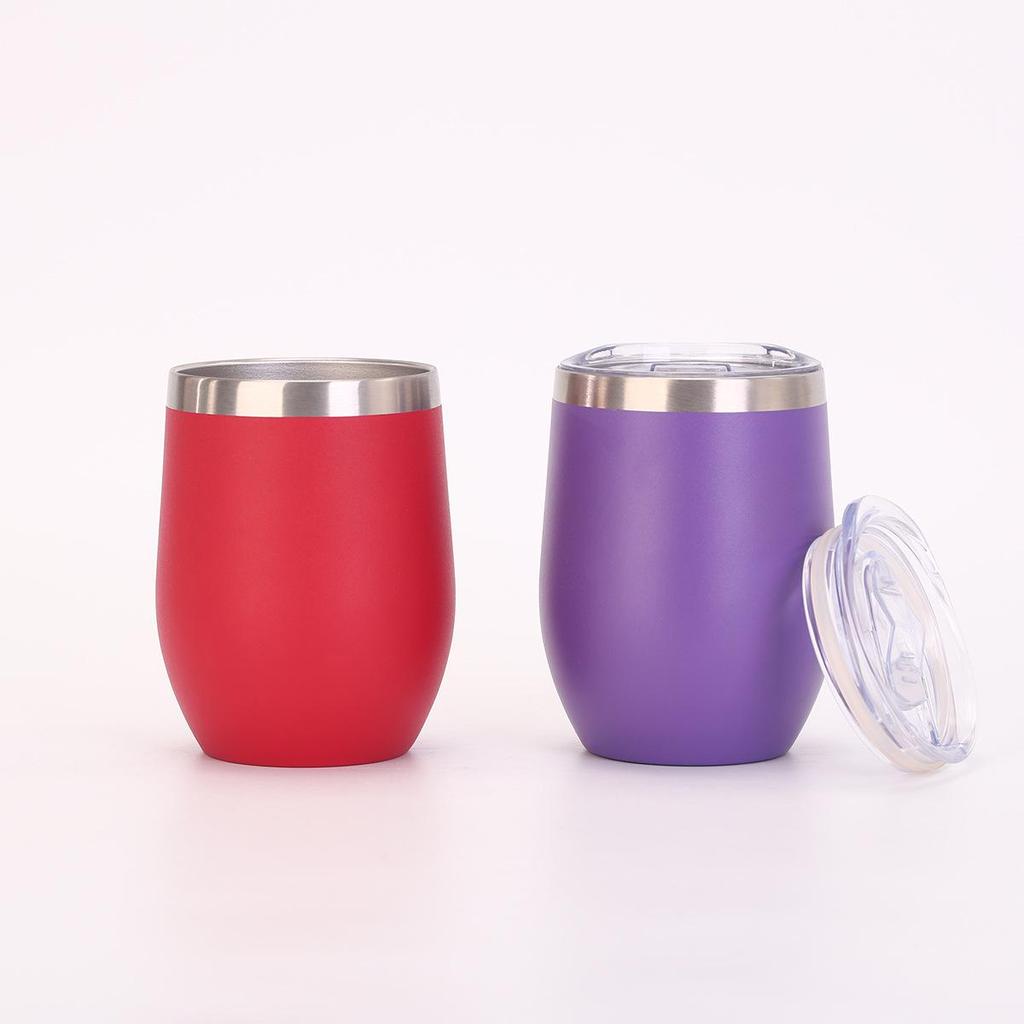 12oz Eggshell U-Shaped Stainless Steel Vacuum Insulated Cup - Customizable Red Wine Glass