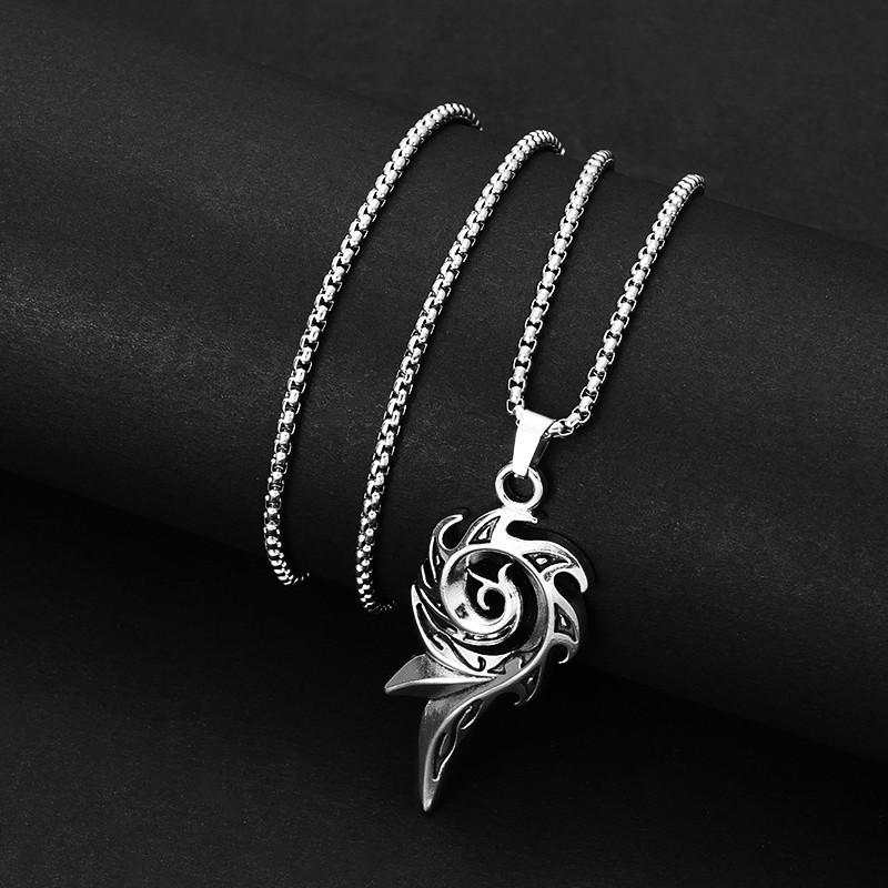 European and American Personalized Hip-hop Titanium Steel Necklace Men, Trendy Brand Simple Pendant Long Sweater Chain Accessories Women