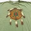 Vintage 90er Jahre GRÜNES Schild Schild CHEYENNE Ureinwohner T-Shirt XL weich