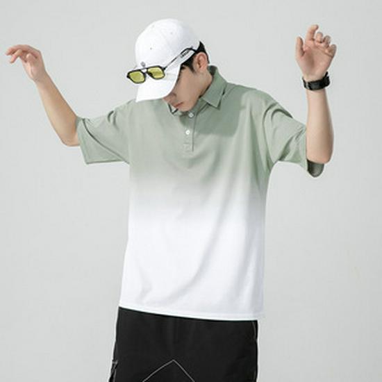 Kunhai Pengyun Men's Trendy Cotton Hooded Short-Sleeve T-Shirt - Loose Fit, Solid Color, Fake Two-Piece Design