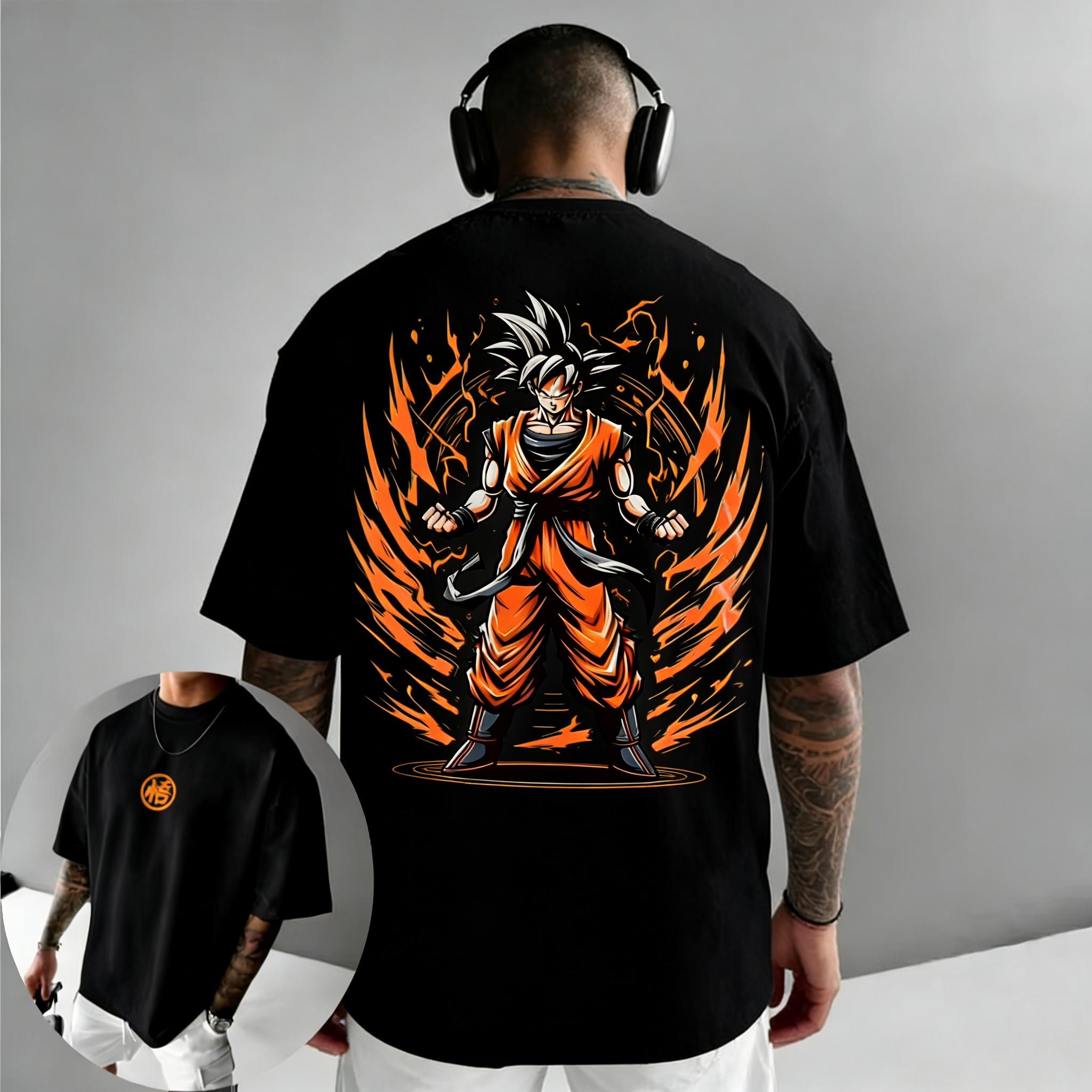

Dragon Ball Anime Goku Printed Cotton T-shirt Harajuku Men and Women Summer New Large Loose Casual Short Sleeve Top S