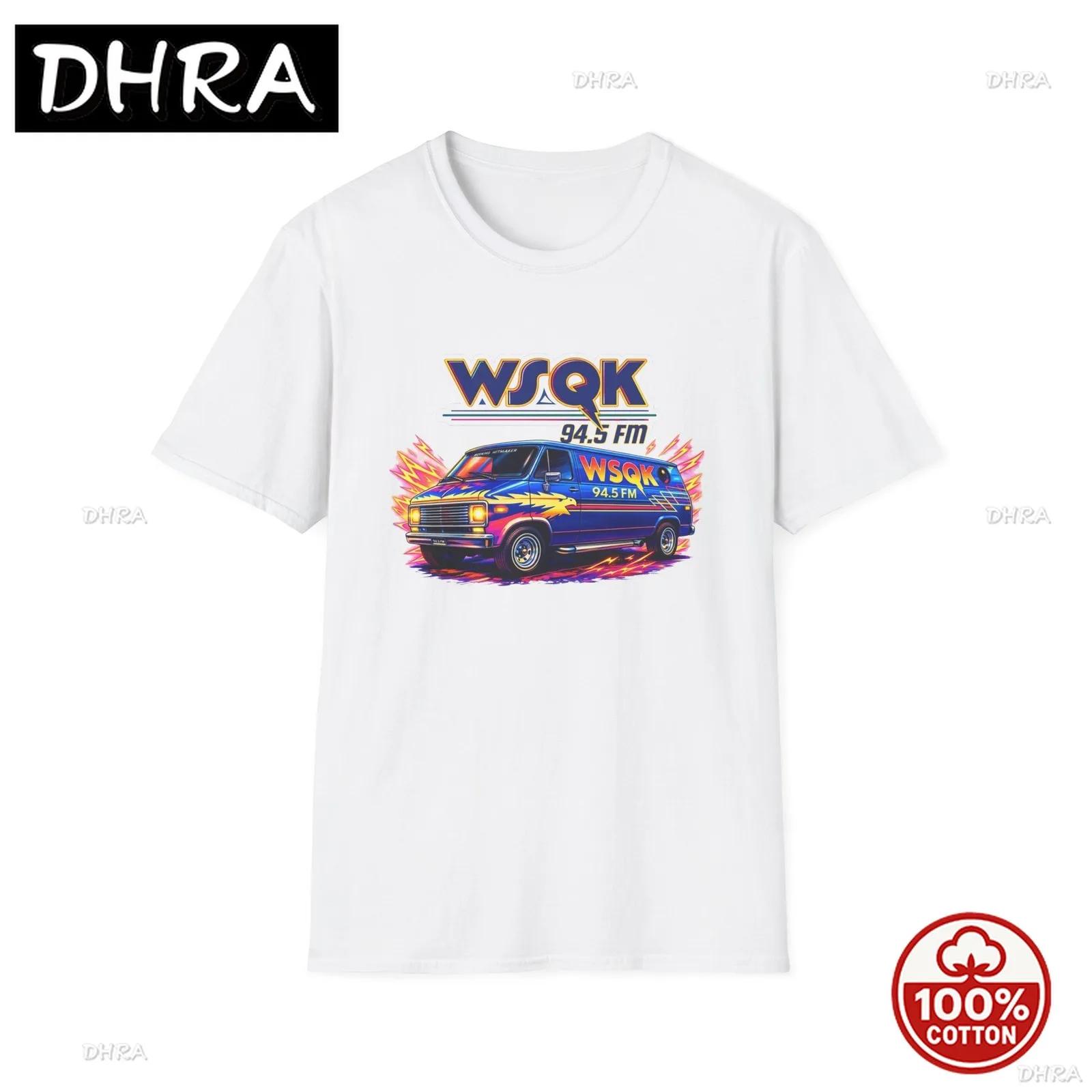 FM The Squawk Retro Van TShirt Radio Station Graphic Tshirt with Unique Pattern Loose Breathable Y2K Shirt Retro Vintage S
