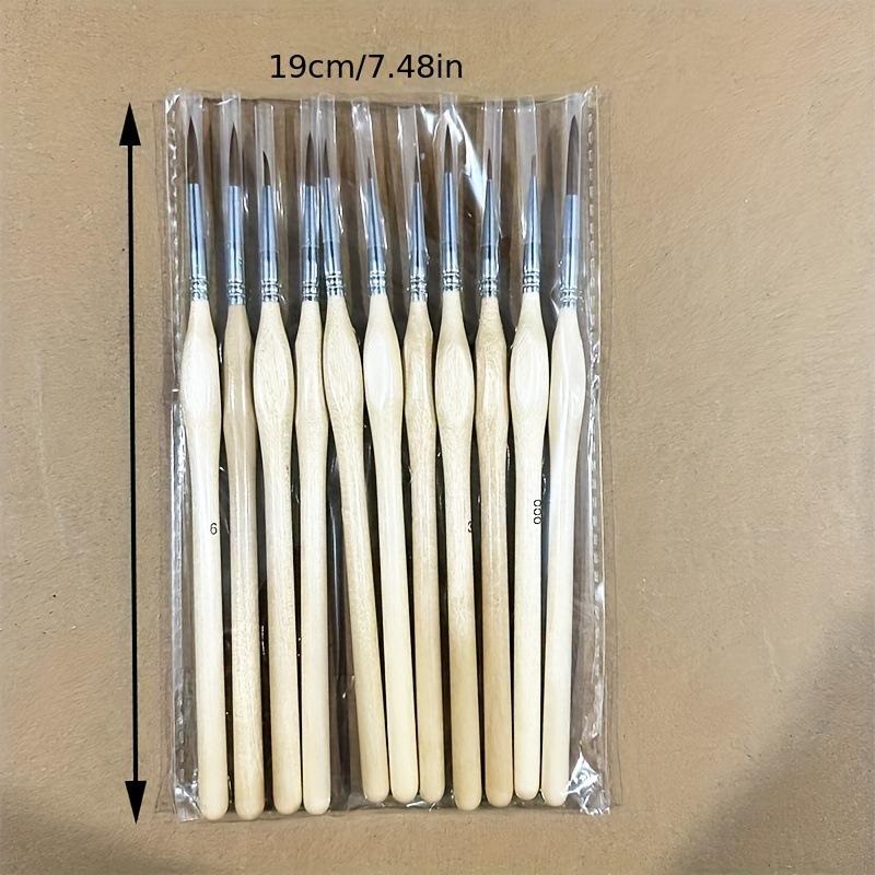 11Pcs Fine Detail Brush Set Triangle Handle Micro Brushes for Acrylic Pottery Ceramic Painting Crafts