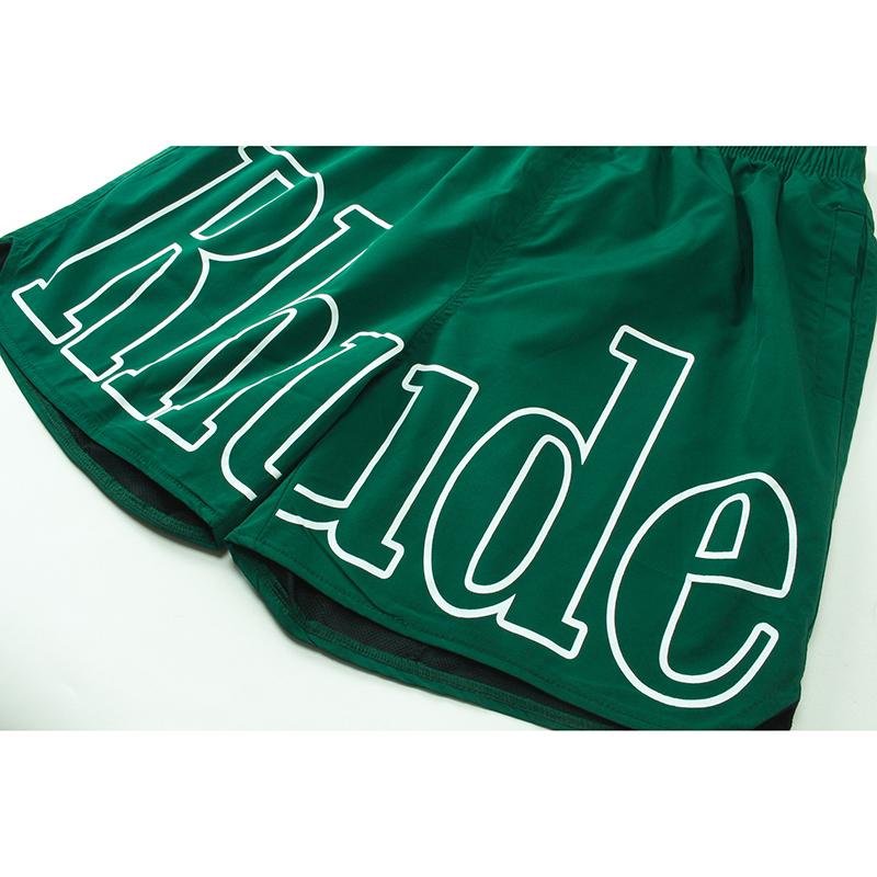 Herren Casual Shorts mit Logo-Print, Elastischer Bund mit Kordelzug, Nylonshorts, Sommer Streetwear Strand Badehose