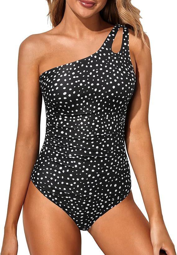 Summer New Tight-fitting One-shoulder Double-strap Swimsuit Seaside