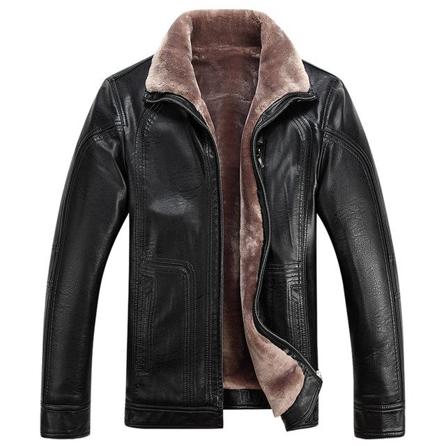 Men Casual Slim Fit Warm Travel Coats Jacket Winter Mens Clothing Fur Sheep Leather Long Sleeve Oversize