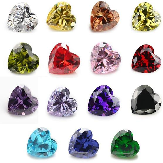 5A Heart Cut Loose Cubic Zirconia Stones Mix 15 Colors CZ Stone Synthetic Gemstone for Jewelry Making 4x4mm 15pcs