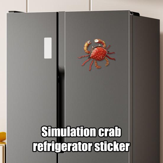 Yousheng Simulated Crab Refrigerator Magnet Movable Joints Realistic Home Office Kitchen Locker Fridge Magnetic 3D Crab Decoration Ornament