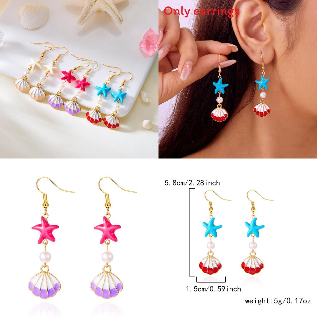 Oceanthemed Shell Ear Studs For Women Summer Fashion Jewelry With Electroplating